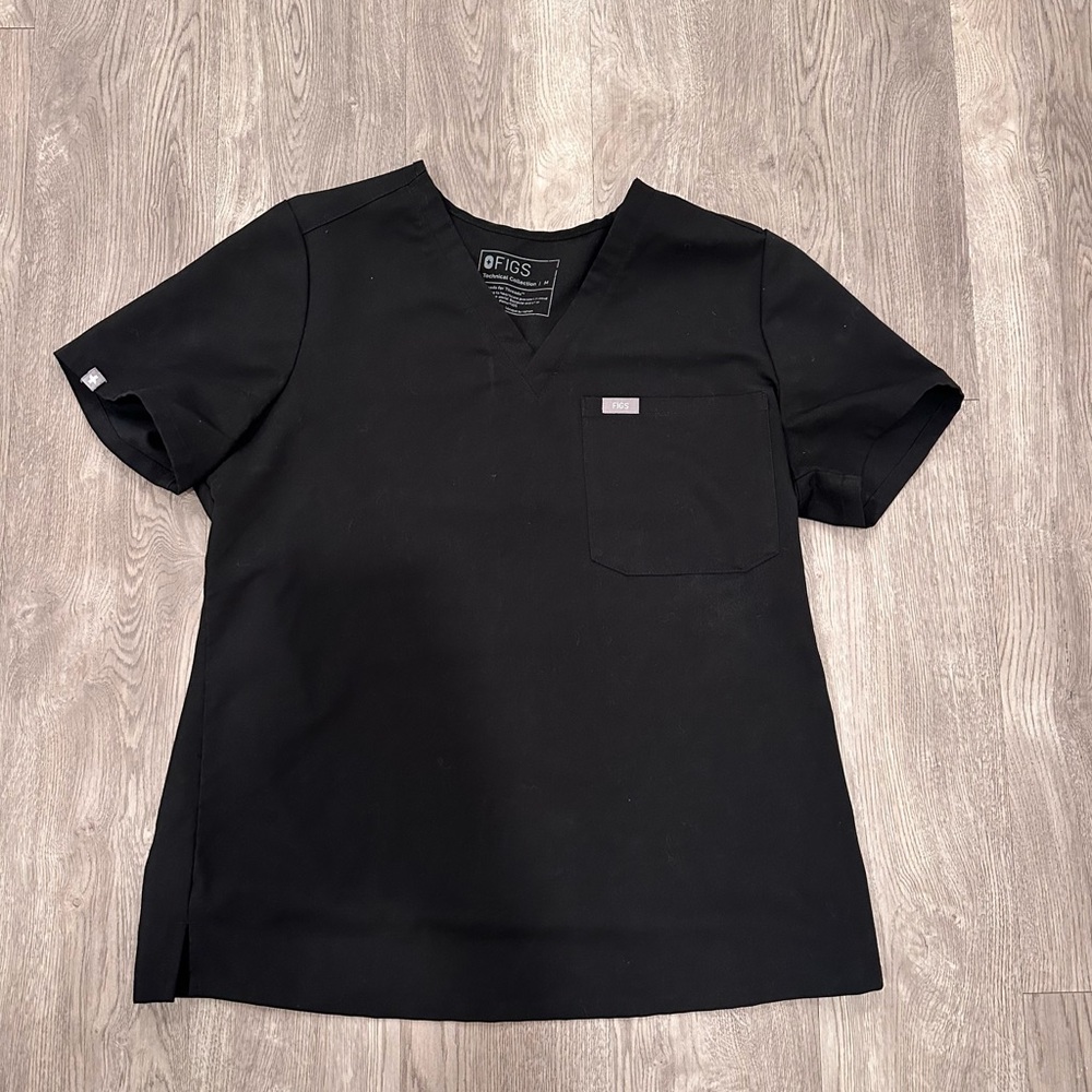 women’s black figs vneck scrub top